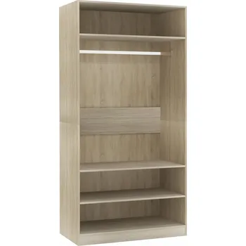 Šatní skříň Skříň Dub Sonoma s tyčí a policemi 100x50x200 cm