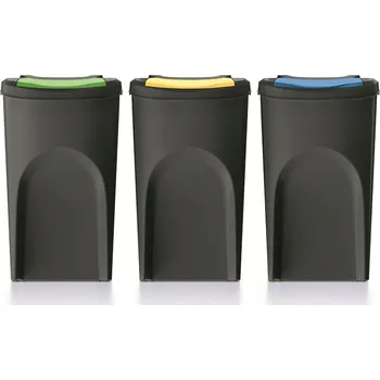 Odpadkový koš Odpadkový koš Prosperplast pro třídění, 3 x 35L, černý (IKWB35S3-S411)