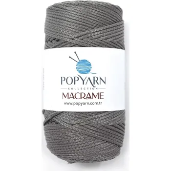 Příze POPYARN Příze Macrame B018 - šedá, 100g 140m - kopie