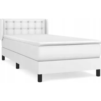 Postel Kontinentální postel bílá 203 x 83 x 78/88 cm s matrací 80 x 200 x 20 cm