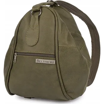 Městský batoh Dámský kožený batoh 2 v 1 Batoh Beltimore olivová 019