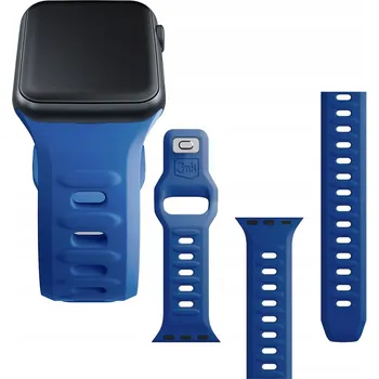 Řemínek na hodinky Modrý silikonový řemínek pro Apple Watch 42/44/45/49 mm 3mk Silicone Strap