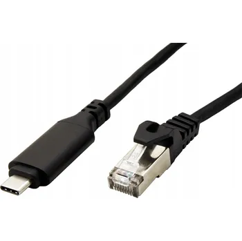 Datový kabel ROLINE Kabel USB C(M) -> RJ45M, Gigabit Ethernet, 3m, černý