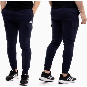 Podprsenka Adidas pánské tepláky Essentials Fleece Regular Tapered Cargo modré, velikost L