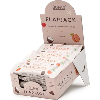 Vyrobeno pro ŠUFAN Bezlepkový FLAPJACK Třešeň s čokoládou - 16x 60 g