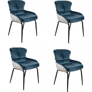 Jídelní židle Židle Gold label sametová modrá 4 ks