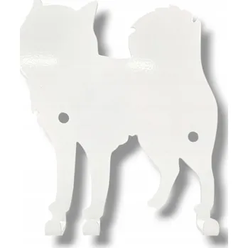 Věšák Ozdobný věšák na klíče Azor 15x16x3 cm Bílý lesk