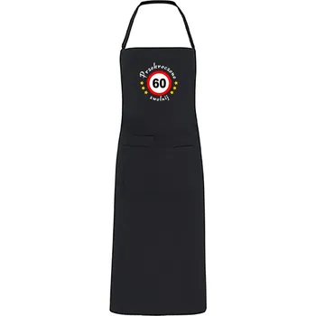 Kuchyňská zástěra Kuchyňská zástěra s výšivkou jako dárek k 60. narozeninám – Výšivka 60