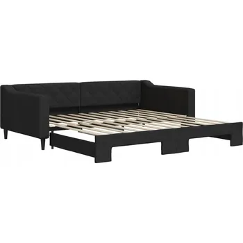 Pohovka Černá rozkládací lenoška/pohovka 223 x 110/212,5 x 67 cm