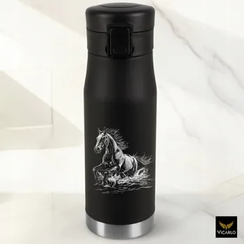 Termohrnek Termohrnek s personalizací, Dárek k narozeninám, stříbrný, KŮŇ 064