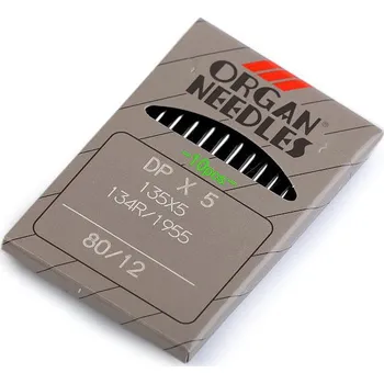 Nástroj na niť a příze Strojové jehly do průmyslových strojů 70; 80; 90; 100; 130 Organ, velké, 80 nikl