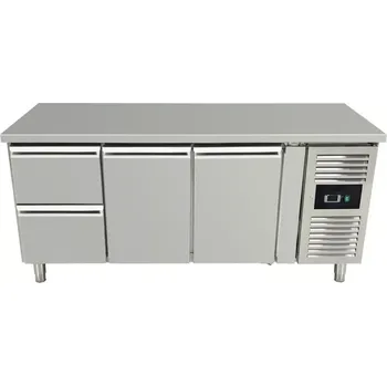 vasegastro Chladicí stůl, 2 dvířky a 2 šuplíky vlevo