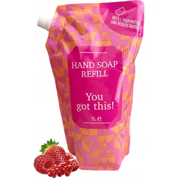 Mýdlo TEKUTÉ MÝDLO LINDA MALINA KRÉMOVÉ NA RUCE NÁHRADNÍ NÁPLŇ 1L RASPBERRY KISS