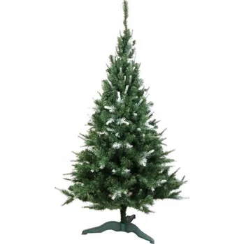 Vánoční stromek VELKÝ UMĚLÝ VÁNOČNÍ STROMEK BOROVICE S BÍLÝMI KONCI 220 CM + PRÉMIOVÝ STOJAN