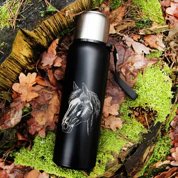 Termoska Kůň Termoska s koněm Gravírování Personalizace Svátek Narozeniny pro Dívku