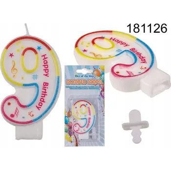 Dortová svíčka Narozeninová svíčka - číslice 9 svíčka na dort