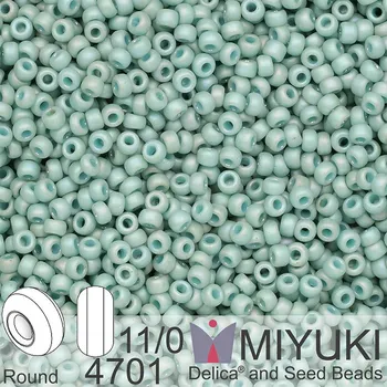 Korálek Korálky Miyuki Round 11/0. Barva 4701 Opaque Glazed Frosted Rainbow Celadon. Balení 5g.