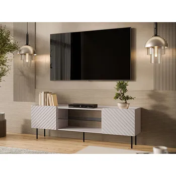 Televizní stolek MOB TV skříňka Grotzi 180 2D EF (kašmír + černá)