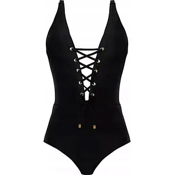 Dámské plavky Self plavky jednodílné černé velikost S