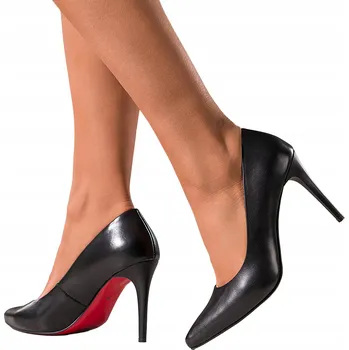 Dámské lodičky Lodičky Černé Dámské KOŽENÉ POLSKÉ Červená Podrážka KLASICKÉ vel. 37