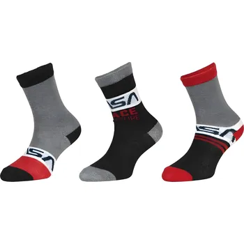 SADA 3 KS PONOŽKY NASA Erv 39133-1 šedo - červené Velikost: 27-30