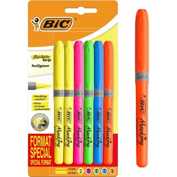 Zvýrazňovač BIC HIGHLIGHTER GRIP ZVÝRAZŇOVAČ ŠKOLNÍ NEONOVÝ 6 BAREV