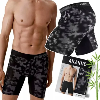 Boxerky Pánské bambusové boxerky sportovní s dlouhými nohavicemi ATLANTIC 1205 - XL