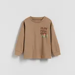 Reserved - Tričko s dlouhými rukávy a potiskem - hnědá - 003HS-88X - 003HS-88X-80