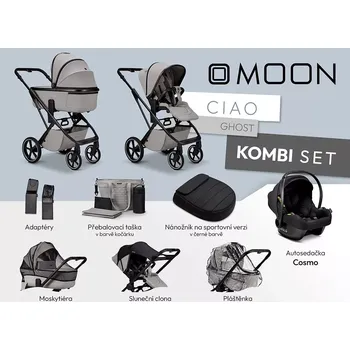 Kočárek MOON kombinovaný kočárek Ciao Kombi set Ghost