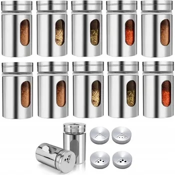 Sklenice NÁDOBY NA KOŘENÍ 12 x SKLENICE SKLENICE KOŘENÍ ORGANIZÉR