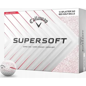 Golfový míček Míčky CALLAWAY SUPERSOFT Splatter 360, model 2025 (bílo-červené, 12 ks)