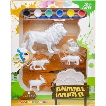 Figurka Sada figurek divokých zvířat k vymalování s barvami