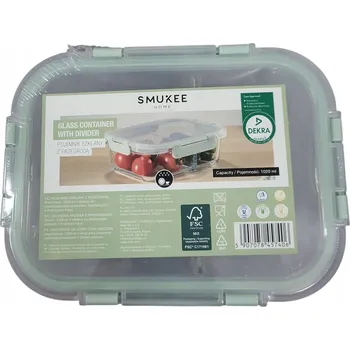 Dóza na potraviny Skleněná obdélníková dóza s víkem 1020 ml