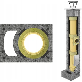 Krbová kamna Keramický komínový systém fi 160 mm, 6 m, 36x49 cm, pro krbová kamna a kamna bez ventilace