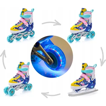 Kolečkové brusle KOLEČKOVÉ BRUSLE 4V1 KOLEČKOVÉ BRUSLE BRUSLE NA LED KOLEČKOVÉ BRUSLE KOLEČKOVÉ BRUSLE VELIKOST 30-33 VÍCEBAREVNÉ