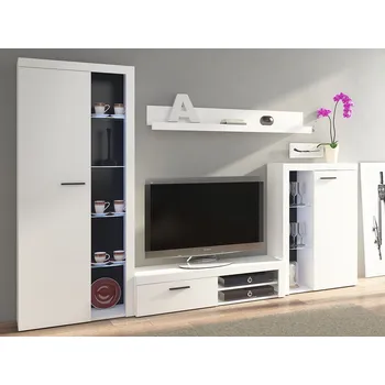 Obývací stěna Mirjan_zondo Obývací stěna Rokara (bílá) (osvětlení LED)