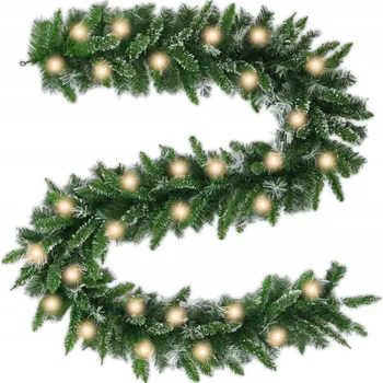 Vánoční dekorace VÁNOČNÍ GIRLANDA ŘETĚZ NA STROMEČEK 100 LED ZASNĚŽENÁ HUSTÁ UMĚLÁ 270 CM