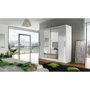 Šatní skříň Mirjan_zondo Skříň s posuvnými dveřmi Lena II (bílá) (bez osvětlení)