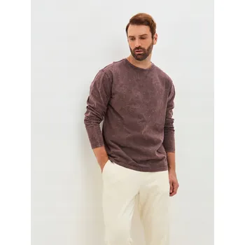 Pánské tričko s dlouhým rukávem 100% Bavlna Vintage Stonewash Volný Střih Velikost XL