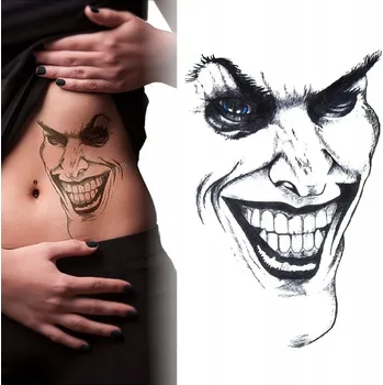 Odstranitelné tetování Dočasné smývatelné tetování JOKER KLAUN OBLIČEJ