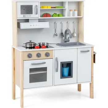 Dětská kuchyňka Dětská kuchyňská hrací sada TP10125WH s mikrovlnnou troubou a příslušenstvím - B COSTWAY