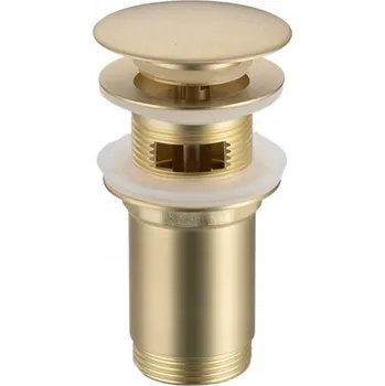 Sifon BALNEO Zátka do umyvadla KLIK-KLAK, kartáčované zlato, s přepadem, model C