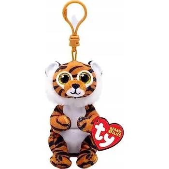 plyšák Plyšová Hračka přívěsek na klíče Beanie Bellies Clawdia tygr 8,5 cm