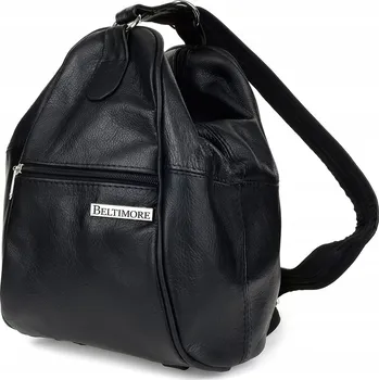 Městský batoh Černý Dámský Kožený Batoh Kabelka 2v1 Beltimore 019