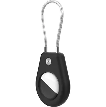 Zabezpečení domácnosti Pouzdro na Apple AirTag s ocelovým lankem - černé