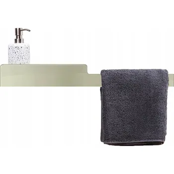 Skleněná polička do koupelny do sprchy Naomi 60cm Pravá Bílá + Krémové sklo