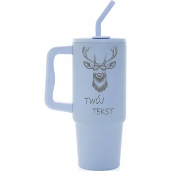 Termohrnek Ikonický Termohrnek 900 ml JELEN personalizace Vánoce modrý brčko