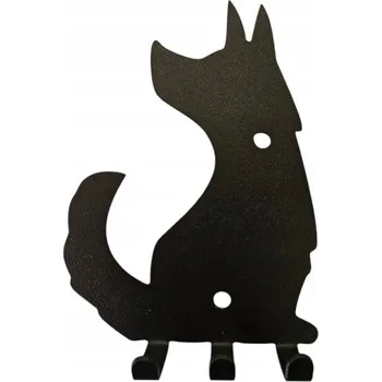 Věšák Ozdobný věšák na klíče pes Tofík 12x16x3cm Černý