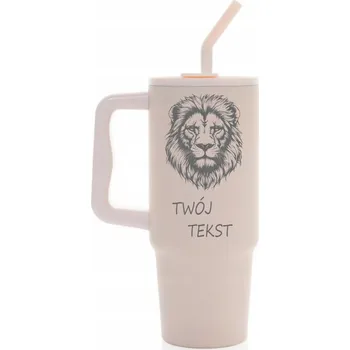 Termohrnek Termohrnek 900 ml LEV personalizace s gravírováním růžový se slámkou