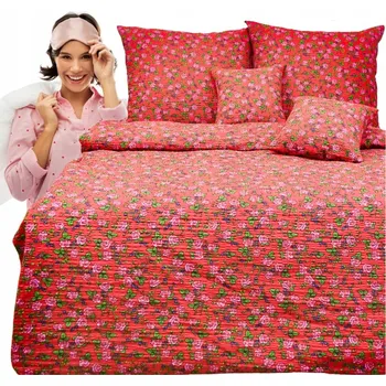 Povlečení Krepové povlečení 160x200 2x70/80 Růžičky horalské červené vysoké
